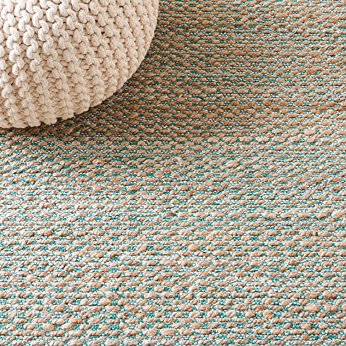 SAFAVIEH Natural Fiber Collection Runner Rug - 2'6" x 8', Natural & Green, Handmade Farmhouse Boho Coastal Rustic Jute, Ideal for High Traffic Areas in Living Room, Bedroom (NF874Y) - color: Natural/Green, size: 2'6" x 8' (Runner)