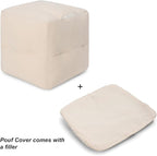 REDEARTH · Tufted Pouf Ottoman with Filler Textured Storage Cube Bean Bag Pouffe Footrest for Living Room, Bedroom, Nursery, Home Decor - 100% Cotton (17.5"X17.5"X17.5", Motley Bohemia Multi)