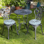 LVTXIII Outdoor Bistro Chair Cushions, 15"x15"x4" Round Patio Chair Cushions, All Weather Tufted Seat Cushions for Patio Furniture Use, Set of 2, Brush Blue - color: Brush Blue