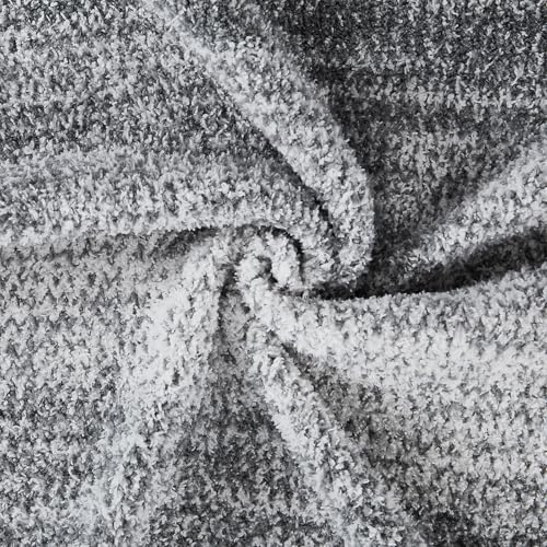 Throw Blanket, Grey Gradient Soft Cozy Fluffy Knitted Throw Blankets for Couch, Sofa, Bed, Chair, Warm Fuzzy Plush Travel Picnic Lightweight Blanket, 50x60 inches - color: Stripe Grey, size: 50×60 Inch