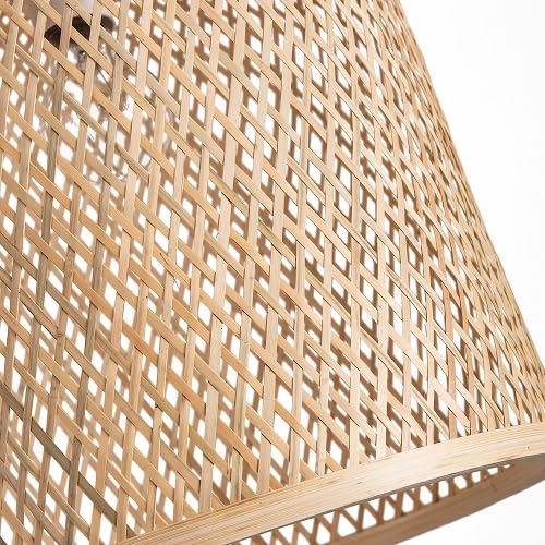 11.81" Dome Woven Pendant Light Fixture, Handmade Geometric Boho Bamboo Woven Pendant Light for Kitchen Dining Room Bedroom Living Room - color: 11.81"-1 Pack