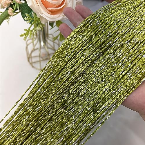 ave split Decorative Door String Curtain Wall Panel Fringe Window Room Divider Blind Divider Tassel Screen Home 100cm*200cm (Grass green18) - color: Grass Green18