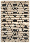 SAFAVIEH Bohemian Collection 2' x 3' Beige / Black BOH703Z Handmade Moroccan Tribal Jute Accent Rug - size: 2' x 3' (Rectangular)