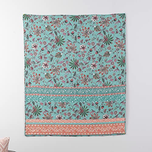 Greenland Home Barefoot Bungalow Audrey Throw Blanket, 50 x 60-inch, Turquoise - color: Turquoise
