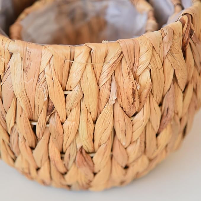 Handwoven Seagrass Plant Basket - Lightweight Decorative Storage for Indoor Garden(7.87inch)