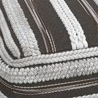 SIMPLIHOME Sommer Boho Square Pouf in Natural/Taupe Grey Handloom Woven Pattern for the Living Room, Bedroom and Kids Room - color: Natural/Taupe Grey, style: Cotton Pouf