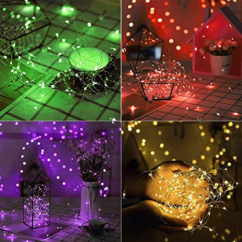 Twinkle Star Color-Changing Fairy Lights, 33Ft 100 LED Waterproof Mini String Lights Twinkle Lights, 16 Colors USB Silver Wire Lights with Adapter for Bedroom Room Garden Party Wedding Christmas Decor - color: Multicolor, size: 33ft