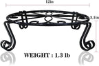 4 Pack Black Plant Stand for Flower Pot Heavy Duty Potted Holder Indoor Outdoor Metal Rustproof Iron Garden Container Round Supports Rack for Planter Bronze, Pumpkin Stand Outdoor……