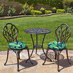 LVTXIII Outdoor Bistro Chair Cushions, 15"x15"x4" Round Patio Chair Cushions, All Weather Tufted Seat Cushions for Patio Furniture Use, Set of 2, Hanalei Lagoon - color: Hanalei Lagoon