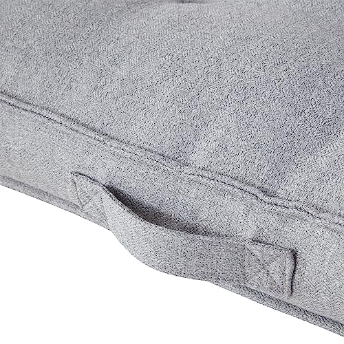 Square Tufted Floor Pillow with Removable Cover, Cement, Small (24") - color: Cement, size: Small (24")