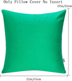 Thmyo 4-Pack 100% Cotton Comfortable Solid Decorative Throw Pillow Case Square Cushion Cover Pillowcase Sublimation Blank Pillow Covers DIY Throw Pillowcase for Couch(22x22 inch/ 55x55cm,Bright Green)