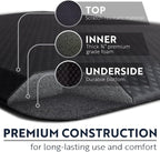 KANGAROO Thick Ergonomic Anti Fatigue Mats for Kitchen Floor, 70x24 Runner, Cushioned Standing Office Desk Mat, Waterproof Scratch Resistant Topside, Supportive All Day Comfort Padded Foam Rugs, Black