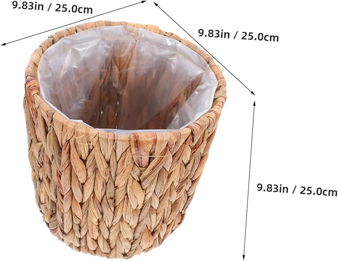 Cabilock Storage Basket Lid Handmade Plant Basket Seagrass Straw Garden Containers for Indoor Outdoor Decorative Flower Pots