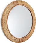 Rutledge & King Wall Mirror Rattan Mirror - Mirror Wall Decor - Wall Mirrors Decorative - Rattan Decor Boho Mirror - Circle Mirrors for Wall - Entryway Mirror (2, Seaside - Medium)