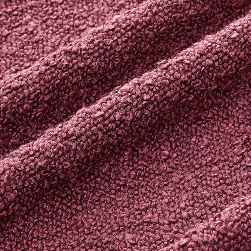 Mixhug Decorative Boucle Throw Pillow Covers, Burgundy Red, 12 x 20 Inches, Pack of 2 - Textured Boho Pillow Covers for Couch and Bed - color: Burgundy, size: 20" x 12" (Pack of 2)