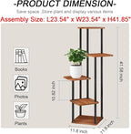 AZERPIAN Plant Stand 5 Tier Indoor Metal Flower Shelf for Multiple Plants Corner Tall Flower Holders for Patio Garden Living Room Balcony Bedroom, Walnut (5 Tier-Walnut)