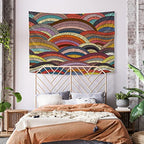 Pro-Graphx Tapestry For Bedroom Aesthetic- Made in the USA From Recycled Fabric Boho Wall Decor Aesthetic Room Decor Wall Art Dorm Decorations- 53 inch by 70 inch - Embroidery Pattern