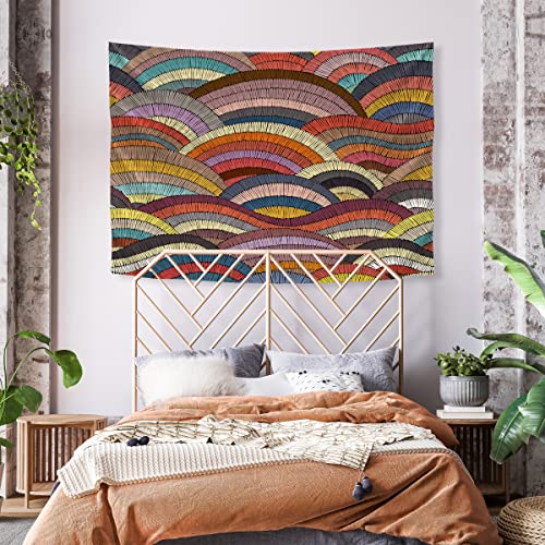 Pro-Graphx Tapestry For Bedroom Aesthetic- Made in the USA From Recycled Fabric Boho Wall Decor Aesthetic Room Decor Wall Art Dorm Decorations- 53 inch by 70 inch - Embroidery Pattern