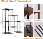 Bstrip Plant Stand Indoor with Grow Light, 33" High Indoor Plant Shelf, 7 Tier Flower Stand with Plant Light Full Spectrum, Metal Plant Holder with Light, laddered Plant Rack for Home, Corner