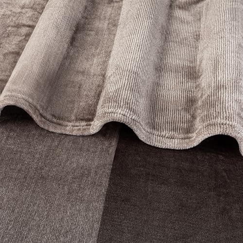 PAVILIA Taupe Ombre Fleece Throw Blanket for Couch, Soft Flannel Blanket for Sofa Bed Room, Plush Lightweight Tan Light Brown Gradient Blanket, Cozy Microfiber Decorative Gift Throw, 50x60 - color: Gradient - Taupe, size: 50 x 60 Inches - Throw