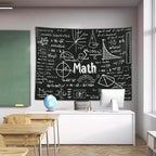 Math Classroom Tapestry, Equations Art Window Tapestries Wall Hanging for Bedroom College Dorm Mathematics Room High School Teacher Office Decor 60X40" Education Poster