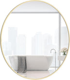WallBeyond 24 inch Round Mirror Gold Circle Wall Mirror for Bathroom with Metal Framed, Round Wall Mirror for Wall Decor, Vanity, Entryway Living Room