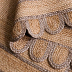 SAFAVIEH Natural Fiber Collection Area Rug - 6' Square, Natural & Grey, Handmade Jute, Ideal for Living Room, Bedroom, Dining Space (NFB125F) - color: Natural/Grey, size: 6' x 6' (Square)
