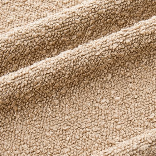 Mixhug Decorative Boucle Throw Pillow Covers, Camel, 18 x 18 Inches, Pack of 2 - Textured Boho Pillow Covers for Couch and Bed - color: Camel, size: 18" x 18" (Pack of 2)