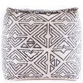 Mandala Life ART Pouf Ottoman - 20x20x20 - Foot Rest Stool White Cube - color: White Black, size: 20"D x 20"W x 20"H