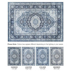 Bloom Rugs Caria Washable Non-Slip 7 ft Runner - Blue Traditional Runner for Entryway, Hallway, Bathroom, and Kitchen - Exact Size: 2'6" x 7' - color: Blue, size: 2'6" x 7' (Runner)