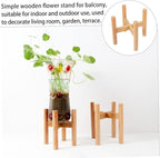 BESPORTBLE 2pcs Wide-use Plant Stand Holder Rustic Design Solid Wood Flower Pot Rack for Boho Office Garden Decor