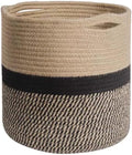 Woven Cotton Rope Plant Basket for Flower Pot Indoor Planters, 10" x 10" Jute Foldable Storage Basket Organizer Modern Decor Household Laundry Basket
