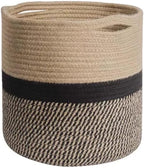 Woven Cotton Rope Plant Basket for Flower Pot Indoor Planters, 10" x 10" Jute Foldable Storage Basket Organizer Modern Decor Household Laundry Basket
