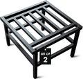 Plant Stand Indoor Outdoor,18 Inch Square Metal Plant Stands Riser,Heavy Duty Wrought Iron Pedestal Holders for Large Flower Pot,Outside Rust-Proof Black Flower Display Shelf for Patio,2-Pack
