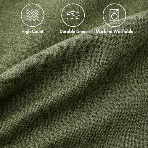 MIULEE Pack of 2 Decorative Linen Burlap Pillow Covers Spring Farmhouse Boho Accent Pillowcases for Sofa Car Couch Bedroom Living Room Decor 18x18 Inch Dark Olive Green - color: Dark Olive Green, size: 18" x 18" (Pack of 2)
