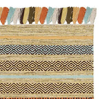 SAFAVIEH Montauk Collection Accent Rug - 3' x 5', Green & Multi, Handmade Boho Stripe Fringe Cotton, Ideal for High Traffic Areas in Entryway, Living Room, Bedroom (MTK901G) - color: Green/Multi, size: 3' x 5' (Rectangular)