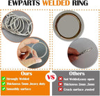Ewparts Metal Rings 2 inch Macrame Metal Rings for Crafts for Macrame Plant Hangers Dog Collars 10 Pack 5mm Thick Welded Heavy Duty O Ring 2 in Buckle 50mm O Rings for Jewellry Making,Sewing
