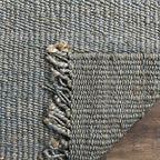 SAFAVIEH Natural Fiber Collection Runner Rug - 2'6" x 8', Blue, Handmade Boho Fringe Woven Jute, Ideal for High Traffic Areas in Living Room, Bedroom (NF368E) - color: Blue, size: 2'6" x 8' (Runner)