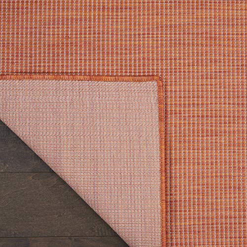 Nourison Home Positano Terracotta 2'2" x 12' Area Rug - Easy Clean, Non Shedding, Bed Room, Living Room, Dining Room, Kitchen (12' Runner) - color: Terracotta, size: 2'2" x 12' (Runner)