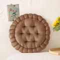 vctops Round Chair Pad Seat Cushion Solid Velvet Color Seat Pad Indoor Floor Cushion Super Soft Warm Chair Cushion Pad for Home Kitchen Dining Room Office (Coffee,16")
