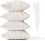 MIULEE Boho Farmhouse Throw Pillow Covers 18x18 Inch Set of 4 Soft Neutral Pillow Covers Cream White Corduroy Couch Pillowcases Home Decor for Sofa Living Room Bed
