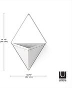 Umbra Trigg Hanging Planter Vase Wall Decor, Pot and Container for Succulents, Cactus, Faux Plants, and More, Large, White/Nickel