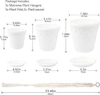 Hanging Planters with Macrame Plant Hangers, 3-Set Self Watering Pots, Hanging Flower Baskets for Indoor Outdoor Plants,3 Different Sizes
