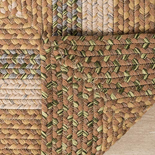 Safavieh Braided Collection 2' x 3' Tan/Multi BRD314A Handmade Country Cottage Reversible Accent Rug (Pack of 2) - color: Tan/Multi, size: 2' x 3' (Pack of 2)