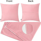 4-Pack 100% Cotton Comfortable Solid Decorative Throw Pillow Case,Thmyo Square Cushion Cover Pillowcase Sublimation Blank Pillow Covers DIY Throw Pillowcase for Couch Sofa(16x16 inch/ 40x40cm,Pink 2)