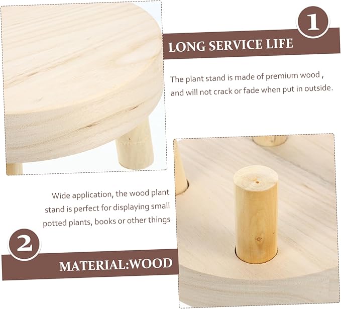 BESPORTBLE Small Plant Storage Rack Wooden Planter Holder Planter Stand for Home Boho Decor Stand