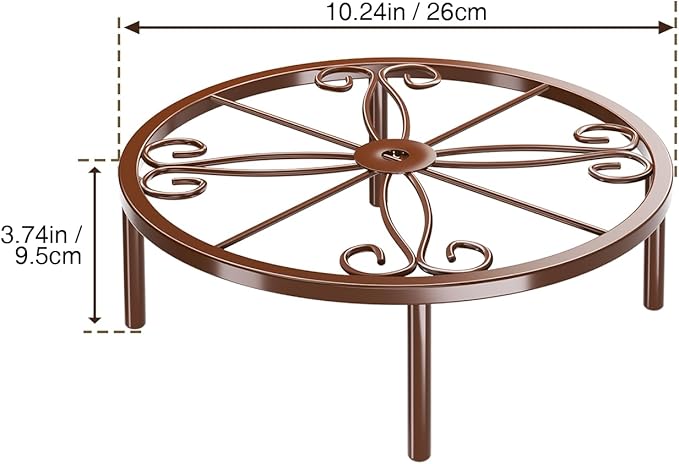 Bronze Metal Plant Stand: 10.23" Short Flower Pot Stand - Heavy Duty Plant Holder for Home Courtyard Indoor Outdoor.