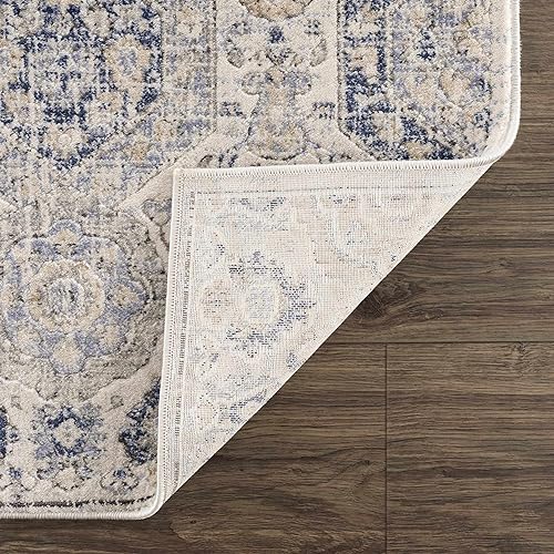Hauteloom Kismet Boho Vintage Traditional Damask Area Rug - Farmhouse Traditional Floral Medallion Carpet for Living Room, Bedroom, Dining Room - Gray, Black, Beige - 2' x 2'11" - color: Beige, Black, Charcoal / Burnettsville Brntt, size: 1'11" x 2'11" (R