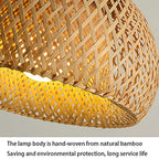 Bamboo Art Pendant Light Woven Oval LampShade Modern Hanging Natural Wicker Pendant Lamp Lighting Asian Style Restaurant Pendant Light Fixtures for Kitchen Island,Cafe,Teahouse,Bar - size: 38cm*20cm