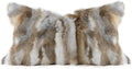 MOOX Rabbit Fur Throw Pillow Covers Decorative Fluffy Soft Fuzzy Plush Luxury Genuine Animal Skin Lumbar Pillow 12"x20" Cushion Cover(Yellow-White, 12x20inch)